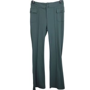 NWT Halara High Waisted Side Flap Pocket Flare Casual Cargo Pants Large Green